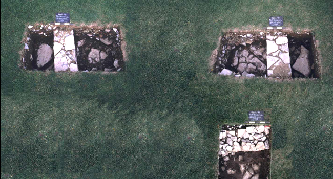 Overhead view of the Royal Artillery Barracks constructed during the War of 1812 excavated during the 2003 "Can You Dig It?" © program. Overhead view of the Royal Artillery Barracks excavated during the 2003 "Can You Dig It?"© program.
