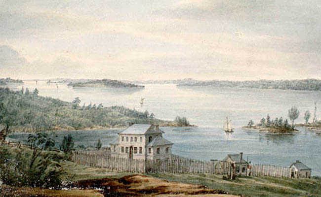 1834 painting by Mrs. Harriet Cartwright of the Garrison Hospital (LAC C-02754). 1834 painting by Mrs. Harriet Cartwright of the Garrison Hospital.