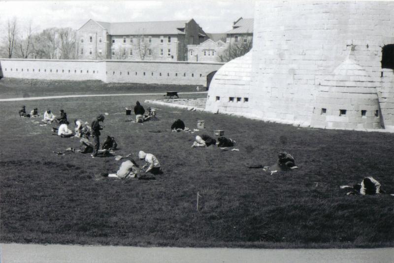 Excavations at Fort Frederick in 2004.