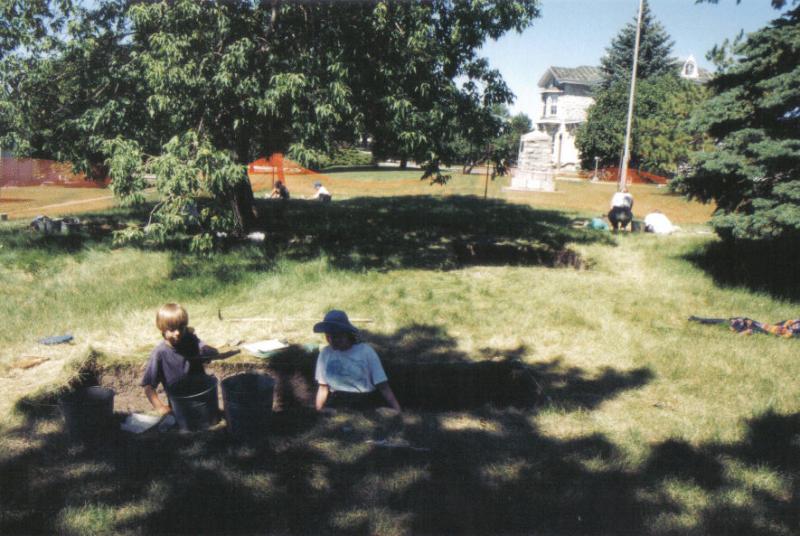 Participants in their excavation unit.