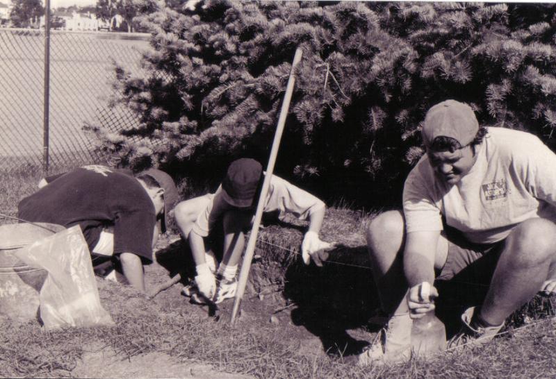 Excavating at the Naval Cottages.